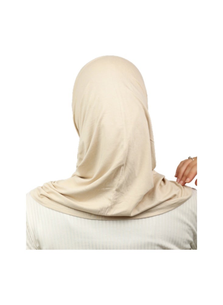 Piece Syrian Hijab Set (Open-Ended Bandana + Slip-on Khimar) - Premium Cotton Lycra - Multi-Colors - Image 3